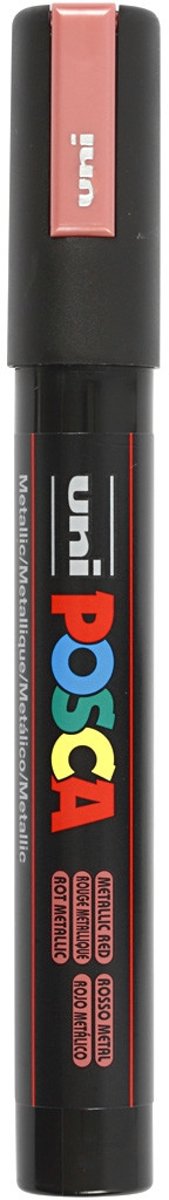 Uni Posca Marker, lijndikte: 2,5 mm,  PC-5M , metallic red, medium, 1stuk [HOB-276860]